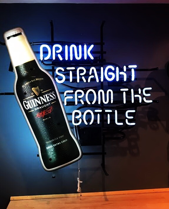 Guinness Drink Straight From The Bottle Neon Sign